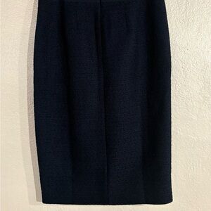Ann Taylor Navy Textured Pencil Skirt